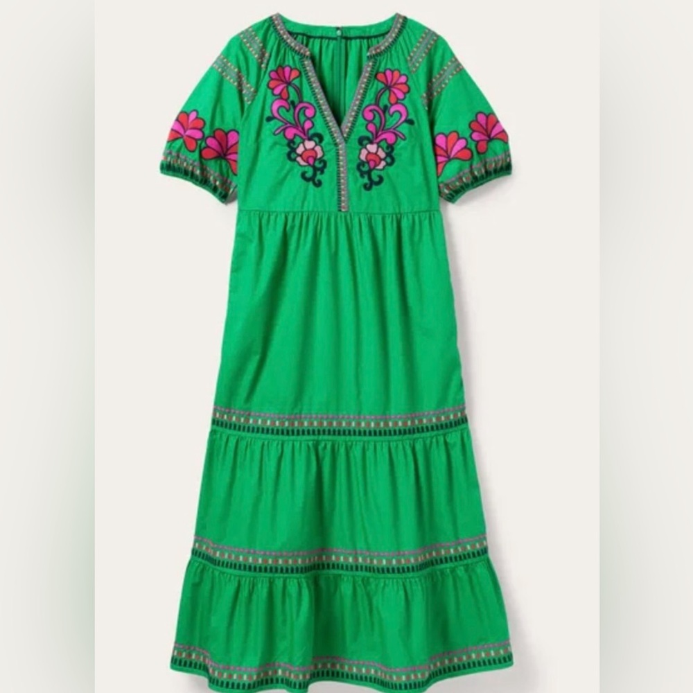 NWT Boden Natalie Cotton Embroidered dress- Size 14